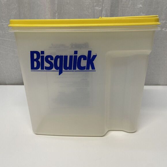 Bisquick Vintage Container Dispenser Yellow Lid Recipe Storage America's #1 - Picture 1 of 4